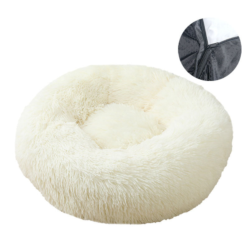 [Dog bed], removable and washable round plush pet bed, cat bed, warm pet supplies, dog bed, pet bed, pet mat