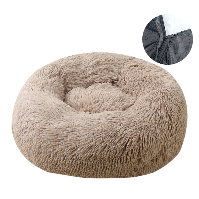 [Dog bed], removable and washable round plush pet bed, cat bed, warm pet supplies, dog bed, pet bed, pet mat