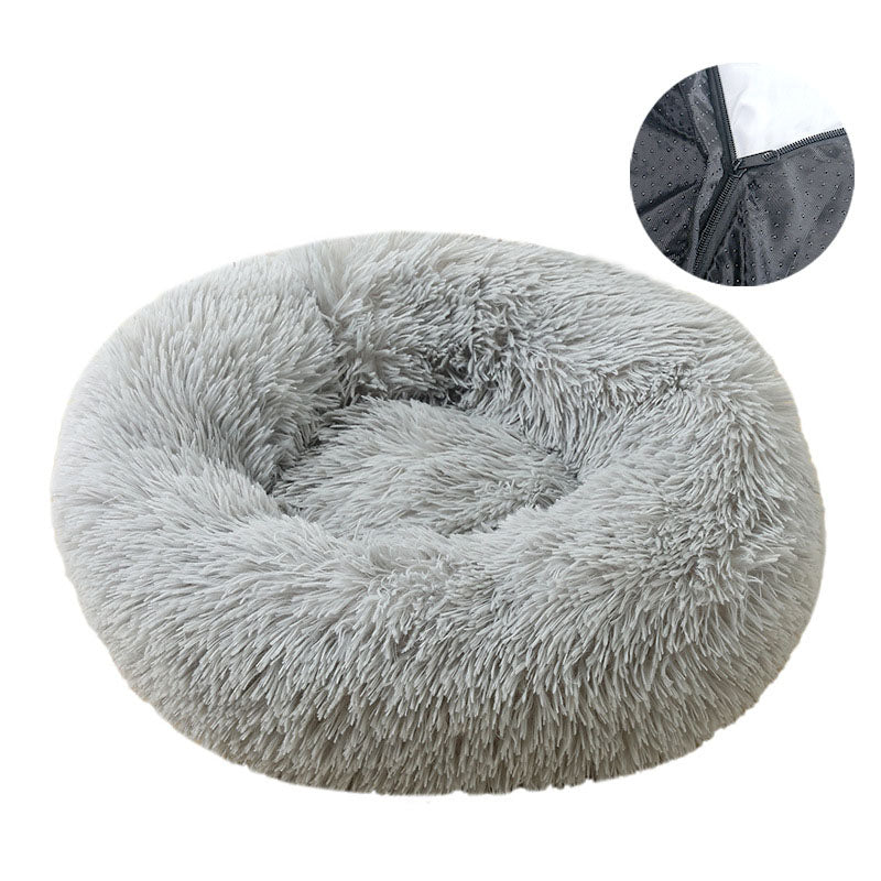 [Dog bed], removable and washable round plush pet bed, cat bed, warm pet supplies, dog bed, pet bed, pet mat